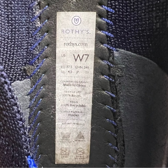 Rothy’s The Flat Rounded Toe Ballet Flat in Navy Blue Size 7 - Picture 9 of 9